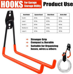 ATEK Steel Garage Storage Hooks,10Pcs.heay Duty Wall Mounted Anti Slip Coating Garage Organisation Hooks - thumbnail 6