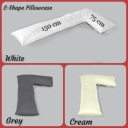 ARLinens L Shape Pillow With Free Pillowcases Hollowfiber Filled Orthopedic Maternity Pregnancy Full Body Support Pillow With Cover (White) - thumbnail 5