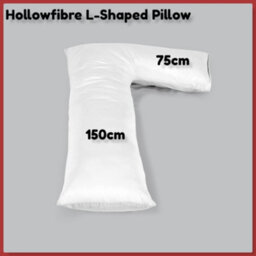 ARLinens L Shape Pillow With Free Pillowcases Hollowfiber Filled Orthopedic Maternity Pregnancy Full Body Support Pillow With Cover (White) - thumbnail 6