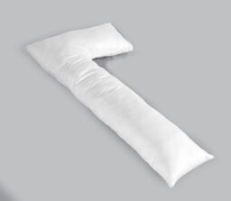 ARLinens L Shape Pillow With Free Pillowcases Hollowfiber Filled Orthopedic Maternity Pregnancy Full Body Support Pillow With Cover (White) - thumbnail 2