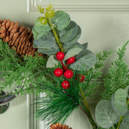 Samuel Alexander 50Cm Hanging Christmas Eucalyptus Wreath With Red Berries And Pinecones - thumbnail 4