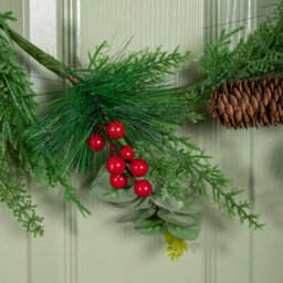 Samuel Alexander 50Cm Hanging Christmas Eucalyptus Wreath With Red Berries And Pinecones - thumbnail 6