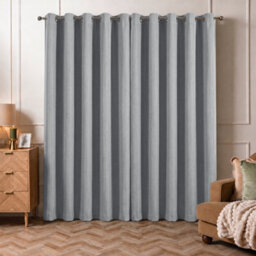 Aspire Homeware Silver Linen 100% Blackout Curtain Thermal Insulated Eyelet Curtain Pair (W)168Cm X (D)228Cm With Tie Back - thumbnail 9