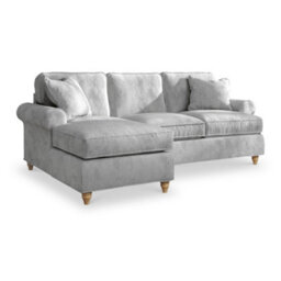 Alfie Ice Grey Left Hand Chaise Sofa For Living Room - Fully Assembled By Roseland Furniture - thumbnail 2