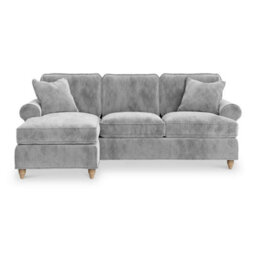 Alfie Ice Grey Left Hand Chaise Sofa For Living Room - Fully Assembled By Roseland Furniture - thumbnail 1