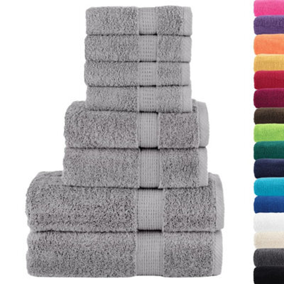 Berkfield Durable 8 Piece Premium Towel Set Solund Grey 600 Gsm