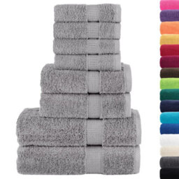 Berkfield Durable 8 Piece Premium Towel Set Solund Grey 600 Gsm