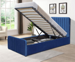 Kosy Koala Ottoman Gas Lift Up Storage Bed 3Ft Single Blue Velvet Bed Bed Bedroom Furniture - thumbnail 3