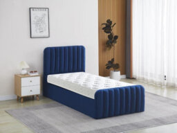 Kosy Koala Ottoman Gas Lift Up Storage Bed 3Ft Single Blue Velvet Bed Bed Bedroom Furniture