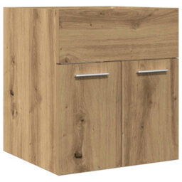 Berkfield Practical Bathroom Sink Cabinet Artisan Oak 41X38.5X46 Cm Engineered Wood - thumbnail 1