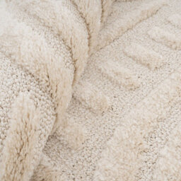 Loomed Beige Geometric Groove Living Area Rug 120Cm X 170Cm - thumbnail 5
