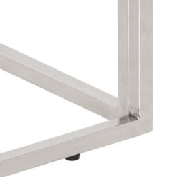 Berkfield Console Table Silver Stainless Steel And Solid Wood Sleeper - thumbnail 7