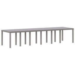 Berkfield Garden Dining Set 15 Pcs Light Grey Polt Rattan - thumbnail 4
