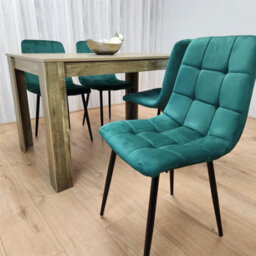 Kosy Koala Dining Set Of 4   Dining Table With 4 Green Velvet Chairs - Dining Room Furniture - thumbnail 6