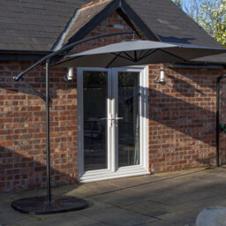 Samuel Alexander 3M Cantilever Parasol In Grey With Crank Handle For Patio Garden Banana Parasol With Uv Protection - thumbnail 2