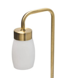 Lighting Supermarket Arch Antique Brass Vintage Industrial Table Lamp With Marino Glass Shade - thumbnail 3