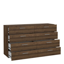 Furniture To Go Pepe Wide Chest Of 8 Drawers (4+4) In Walnut - thumbnail 5