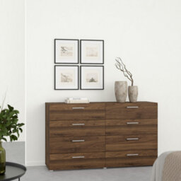 Furniture To Go Pepe Wide Chest Of 8 Drawers (4+4) In Walnut - thumbnail 6