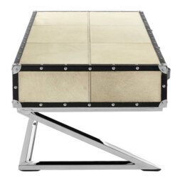 Orsina Mango Wood Coffee Table,3 Drawer Storage Table With Leather Handles,stylish Coffee Table With Stud Details - thumbnail 3