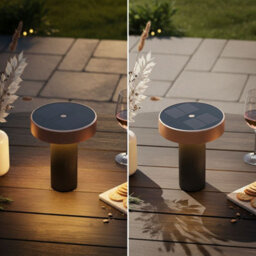 Briloner Solar Table Lamp Rechargeable Garden Light Dimmable Outdoor Camping Light Touch Control Anthracite Bronze Metallic - thumbnail 9