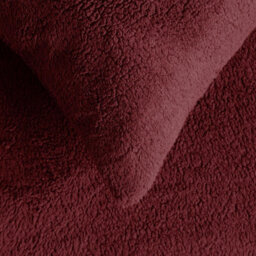 OHS Teddy Fleece Pillowcase Cover Bedding Set 4 X Thermal, 50 X 75Cm -  Burgundy - thumbnail 3