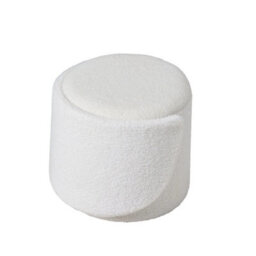 White Storage Stool Round Vanity Chair With Backrest For Bedroom Makeup - thumbnail 3