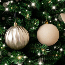 Melody Maison Set Of 6 Assorted Gold & Champagne Round Christmas Baubles - thumbnail 3