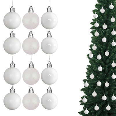 Shatchi Christmas 3Cm Bauble White -Tree Hanging Decoration Festive Cheers 12Pcs - image 1