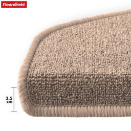 Floordirekt London Pro Self Adhesive Hard Wearing Carpet Stair Tread Mat For Indoor Stairs Semicircular Beige 25 X 65 Cm - thumbnail 4