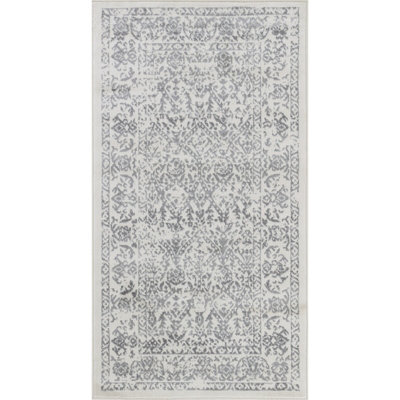 Livabliss Roma-Vintage Off-White Grey Charcoal Traditional Boho Living Dining Bedroom Rug 80 X 150 Cm Easy Care, Non Shedding - image 1