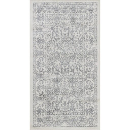 Livabliss Roma-Vintage Off-White Grey Charcoal Traditional Boho Living Dining Bedroom Rug 80 X 150 Cm Easy Care, Non Shedding - thumbnail 1