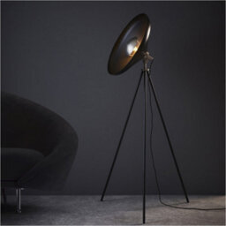 Loops 1460mm Floor Lamp - Matt Black & Matt Nickel Plate - Standing Led Light Base & Shade - thumbnail 3