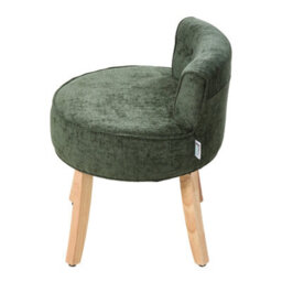 Living And Home Green Chenille Vanity Stool With Rubberwood Legs, 47.5Cm W X 47.8Cm D X 60.7Cm H - thumbnail 2
