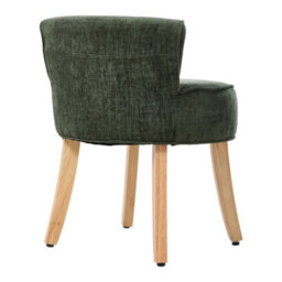 Living And Home Green Chenille Vanity Stool With Rubberwood Legs, 47.5Cm W X 47.8Cm D X 60.7Cm H - thumbnail 4