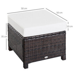 Wyld Haus Molo Brown Rattan Square Outdoor Footstool With Padded Removable Cushion, 50 X 50 X 35 Cm - thumbnail 4