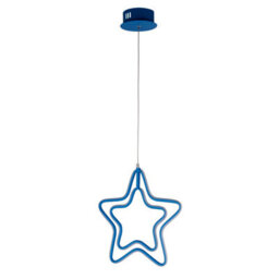 Lighting Collection Led Blue Star Outline Pendant Light With Double Contour Silhouette Design - thumbnail 3