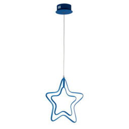 Lighting Collection Led Blue Star Outline Pendant Light With Double Contour Silhouette Design - thumbnail 2