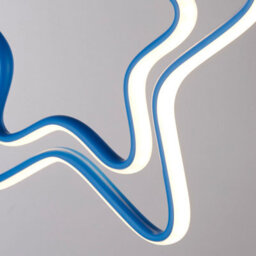 Lighting Collection Led Blue Star Outline Pendant Light With Double Contour Silhouette Design - thumbnail 4