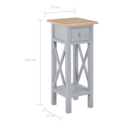 Berkfield Decorative Side Table Grey 27X27X65.5 Cm Wood - thumbnail 8