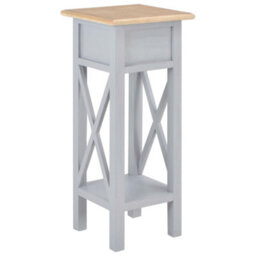 Berkfield Decorative Side Table Grey 27X27X65.5 Cm Wood - thumbnail 5