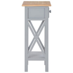 Berkfield Decorative Side Table Grey 27X27X65.5 Cm Wood - thumbnail 4