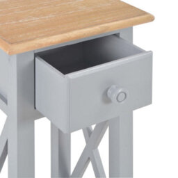 Berkfield Decorative Side Table Grey 27X27X65.5 Cm Wood - thumbnail 7