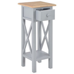 Berkfield Decorative Side Table Grey 27X27X65.5 Cm Wood - thumbnail 1