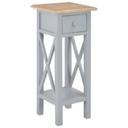 Berkfield Decorative Side Table Grey 27X27X65.5 Cm Wood - thumbnail 2