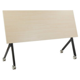 Beliani Foldable Office Desk Bendi Light Brown 160 Cm 60 Cm With Wheels - thumbnail 6