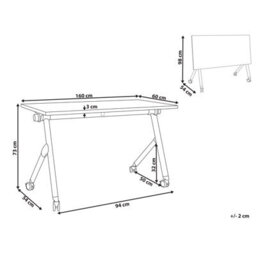 Beliani Foldable Office Desk Bendi Light Brown 160 Cm 60 Cm With Wheels - thumbnail 3