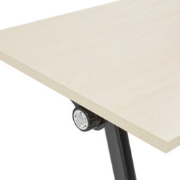 Beliani Foldable Office Desk Bendi Light Brown 160 Cm 60 Cm With Wheels - thumbnail 7