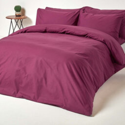 Homescapes Plum Egyptian Cotton Deep Fitted Sheet 200 Tc, Double - thumbnail 4