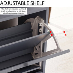 Lassic Vida Designs 2 Drawer Grey Shoe Cabinet - Fsc Certified - thumbnail 7