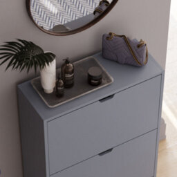 Lassic Vida Designs 2 Drawer Grey Shoe Cabinet - Fsc Certified - thumbnail 4
